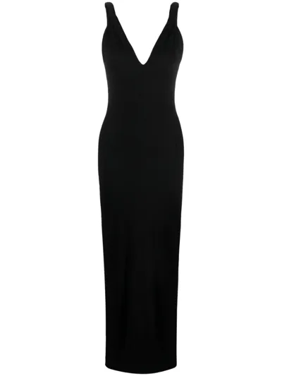 Givenchy Black V-neck Open-back Gown