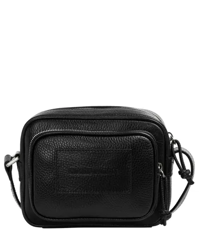 Emporio Armani Leather Crossbody Bag In Black