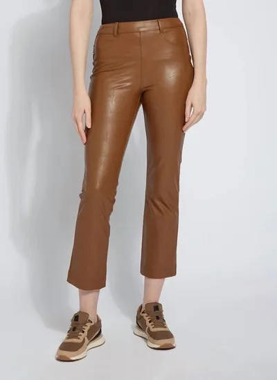 Lyssé Earthen Leather Pant In Dark Camel In Brown