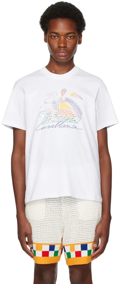 Casablanca White 'jeu De Crayon' T-shirt