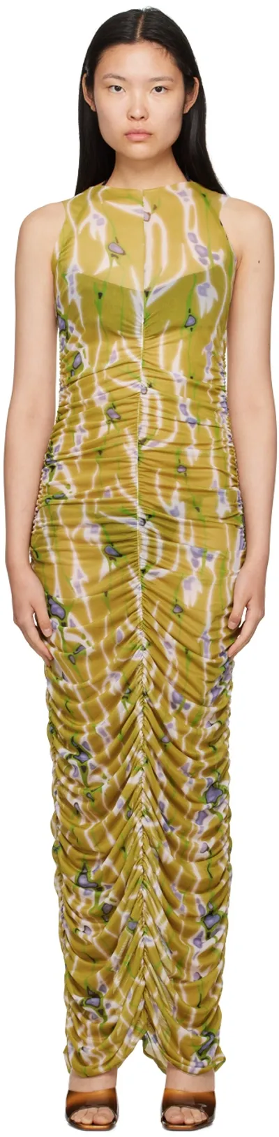 Binya Green Lisa Maxi Dress In Tomillo