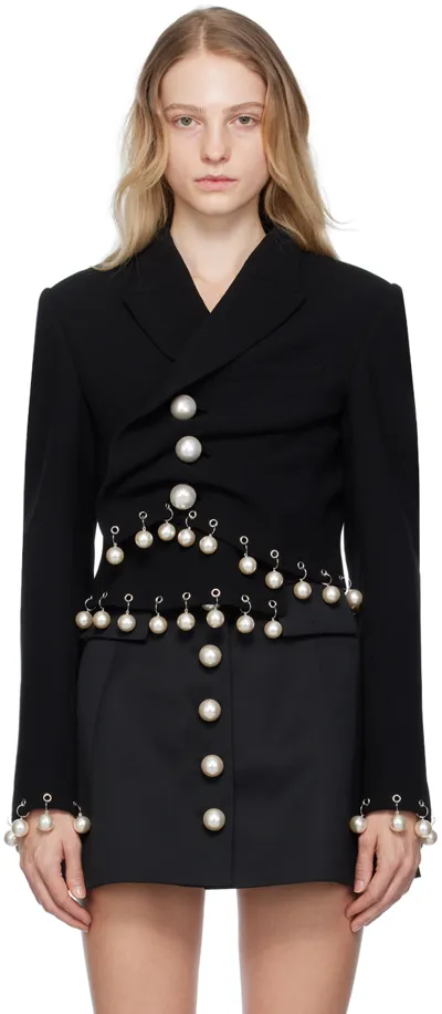 Kimhēkim Venus Cropped Single-breasted Blazer In Schwarz