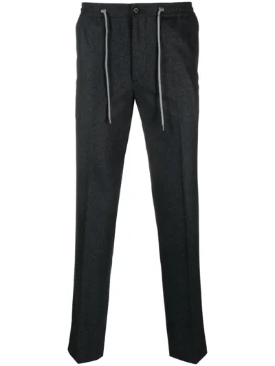 Corneliani Straight-leg Drawstring Trousers In Blau