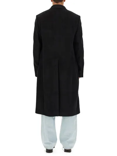 Our Legacy Whale Double-breasted Mohair-blend Coat In Black