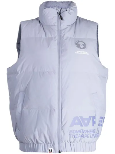 Aape By A Bathing Ape Logo-print Puffer Gilet In Purple