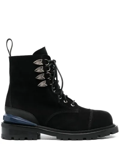 Toga Virilis Suede Lace-up Boots In Black