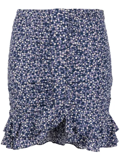 Isabel Marant Milendi Printed Stretch Mini Skirt In Blue