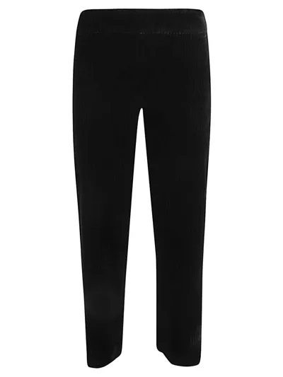 Avenue Montaigne Cropped Corduroy Trousers In Black