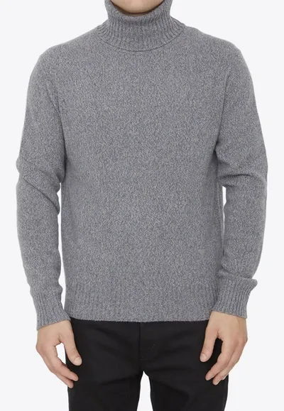 Ami Alexandre Mattiussi Cashmere Turtleneck Sweater In Gray