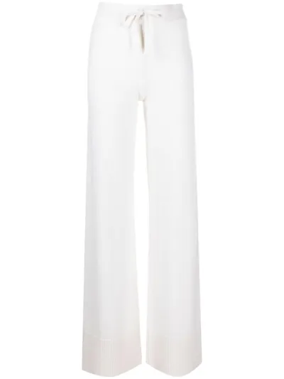 Valentino Cashmere Knit Wide Pants In White