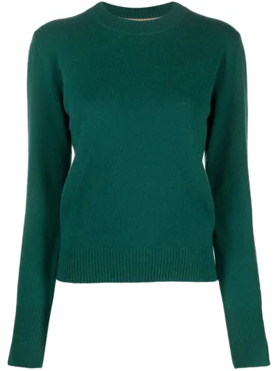 Hugo Boss Logo-plaque Cashmere Jumper In Green