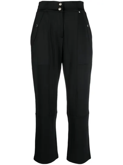 Hugo Boss High-waisted Cropped Trousers In Black