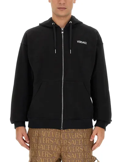 Versace Zipper Hoodie The Column In Black