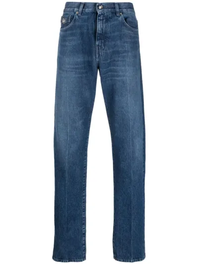 Versace Straight-leg Mid-rise Jeans In Blue