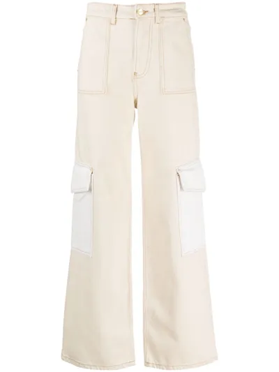 Ganni High-waist Straight-leg Jeans In Neutrals