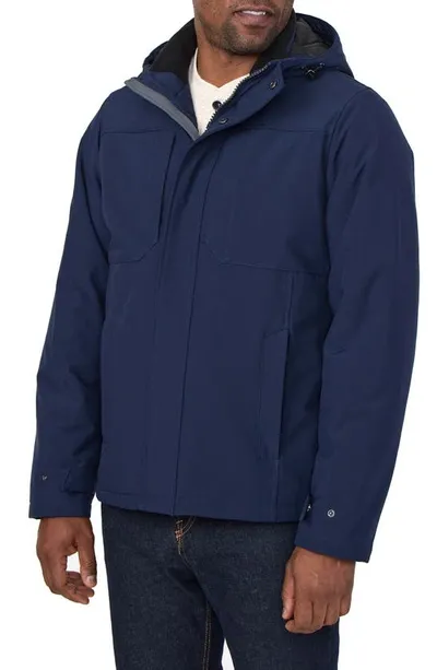 Rainforest Soft Shell City Hooded Jacket In Mood Indigo