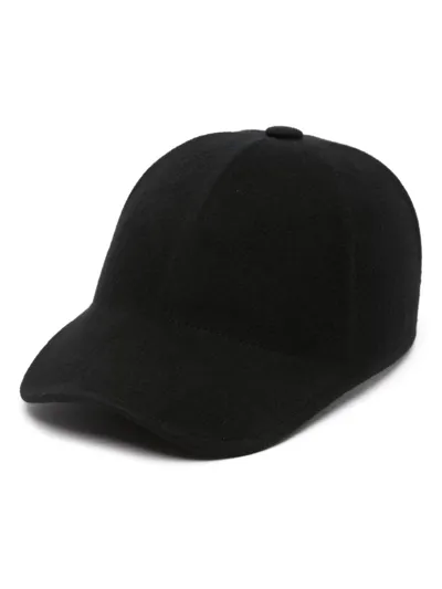 Borsalino Timothee Merino Wool Baseball Cap In Black