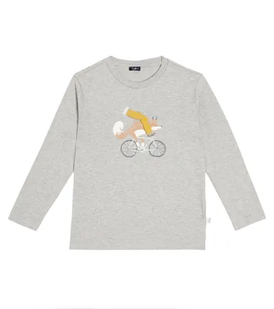 Il Gufo Babies' Printed Cotton Jersey T-shirt In Grey