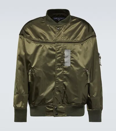 Comme Des Garçons Homme Deux Nylon Bomber Jacket In Green