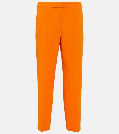 Dries Van Noten Crepe Slim Pants In Orange