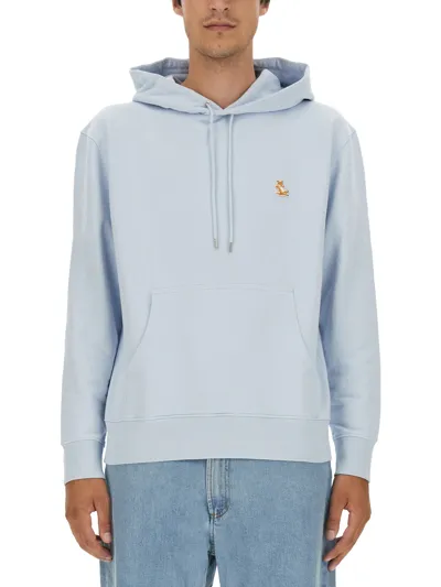 Maison Kitsuné Sweatshirt With Logo Patch In Blue