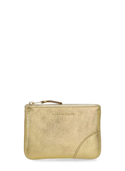 Comme Des Garçons Leather Wallet In Gold