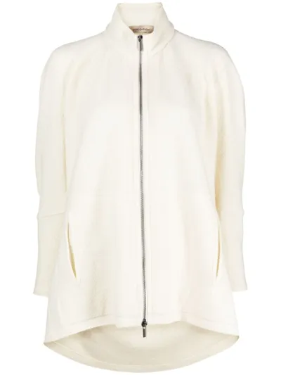 Gentryportofino Knit Full Zipped Jacket In White