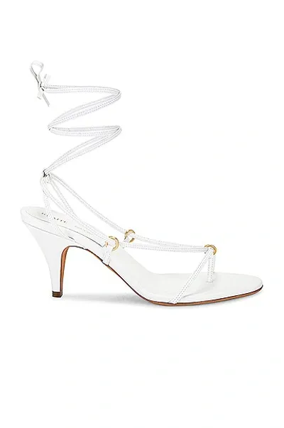 Khaite Marion Leather Sandals In White