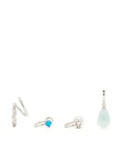 Panconesi Aqua Earring Set (set Of Four) In Blue