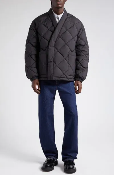 Kenzo Men's Quilted Kimono Down Jacket In Black  