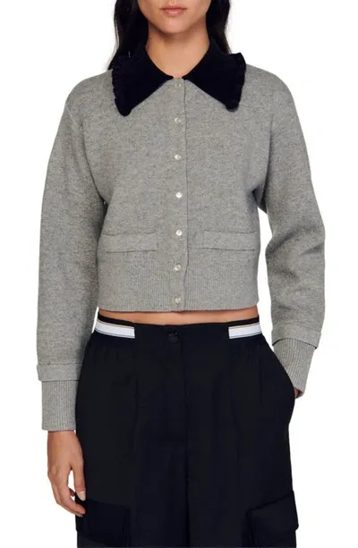 Sandro Cardigan Mit Knopfleiste In Grey