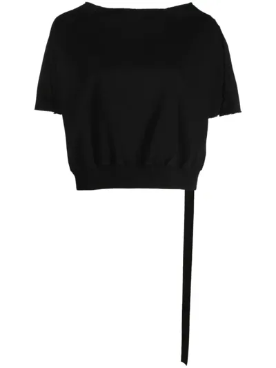 Rick Owens Drkshdw Boat-neck Cotton T-shirt In Black