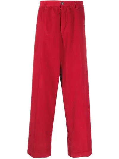 Maison Margiela Wide-leg Corduroy Trousers In Red