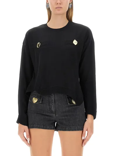 Moschino Wool Jersey. In Black