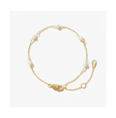 Ana Luisa Pearl Station Bracelet In Gold