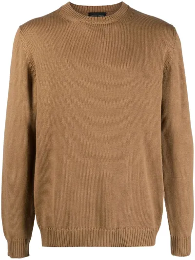 Roberto Collina Fine-knit Wool Jumper In Brown