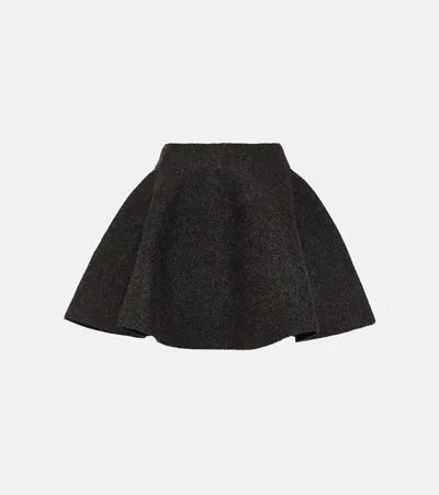 Alaïa Wool-blend Miniskirt In Grey