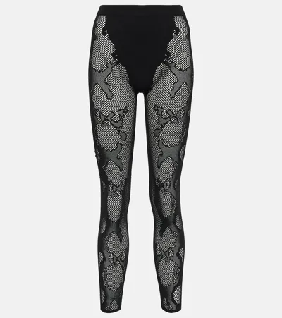 Dion Lee Cobra Fishnet Leggings In Black