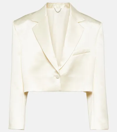 Magda Butrym Cropped Silk-wool Blazer In 中間色