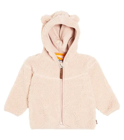 Molo Babies' Girls Pink Teddy Fleece Coat