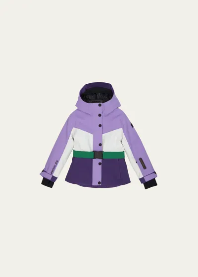 Moncler Kids' Corserey Stretch Tech Fabric Jacket In Purple