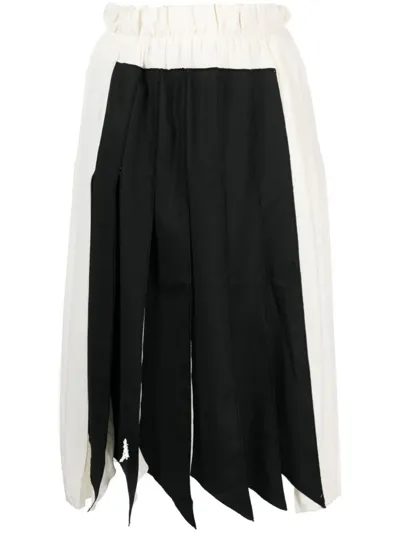 Victoria Beckham Pleated Panel Handkerchief Skirt In Black  