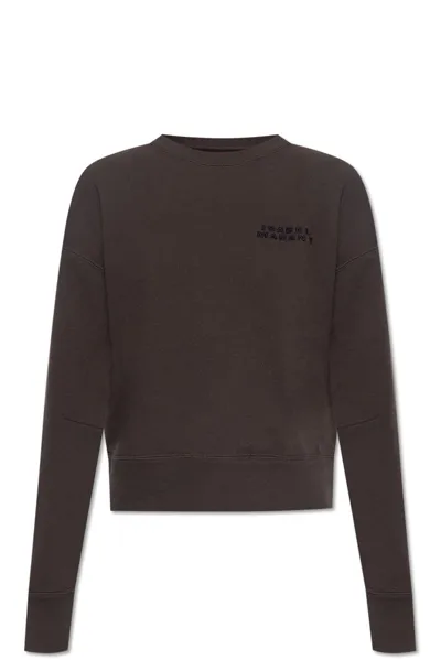 Isabel Marant Logo Embroidered Crewneck Sweatshirt In Black