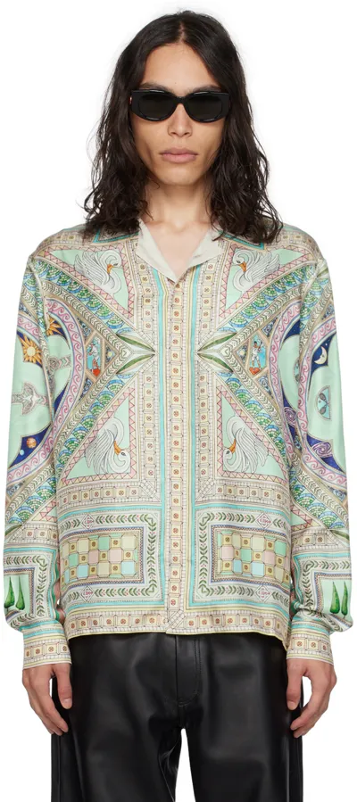 Casablanca Le Labyrinthe Printed Silk Twill Shirt