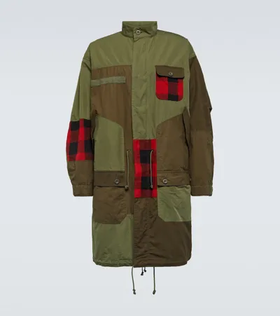 Comme Des Garçons Homme Deux Paneled Cotton-blend Parka In Green