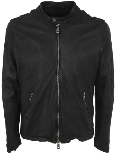 Giorgio Brato Lamb Leather Biker Clothing In Black