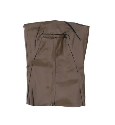 Rick Owens Coated-finish Cracked Bustier Top In Brown