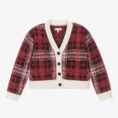 Tommy Hilfiger Kids' Girls Red Tartan Cardigan