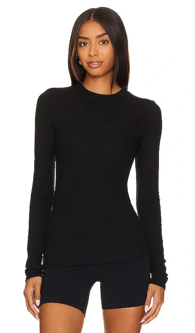 Splits59 Louise Rib Long Sleeve Top In Black