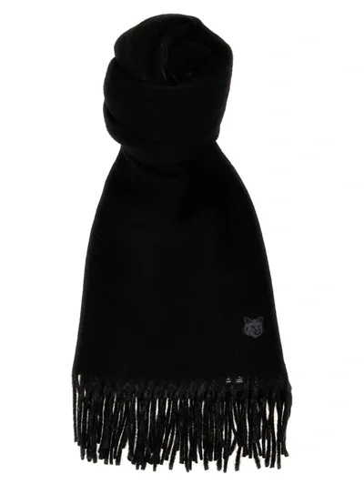 Maison Kitsuné Fox Head Scarf In Black